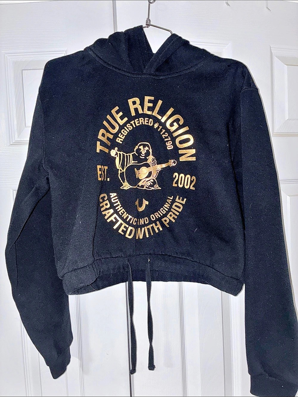 True Religion Graphic Cropped Hoodie